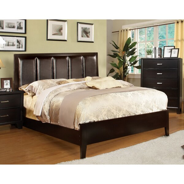 Shop Furniture of America Contemporary Leatherette Queen Size Bed ...