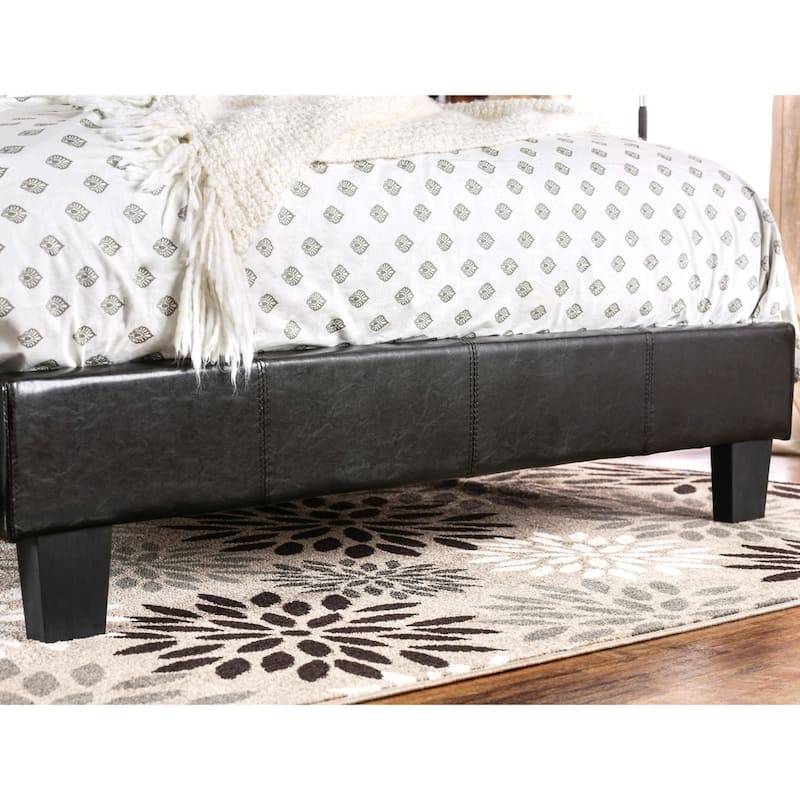 Lala Modern Queen Wood Faux Leather Upholstered Platform Bed by Furniture of America