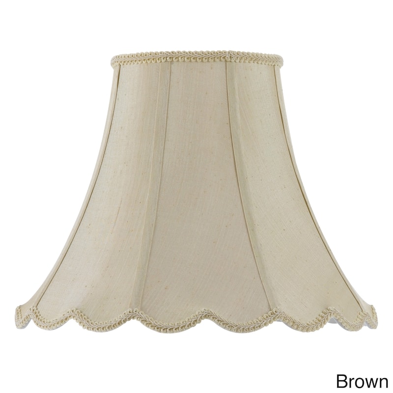 Cal Lighting Vertical Piped Scallop 14-inch Bell Shade - Brown