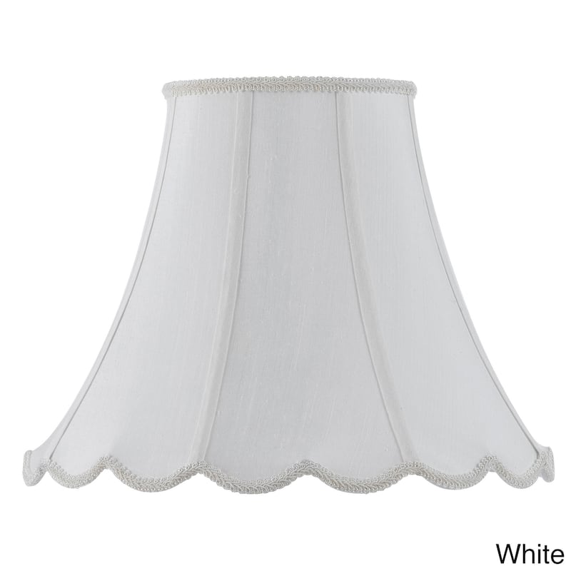 Cal Lighting Vertical Piped Scallop 14-inch Bell Shade - White