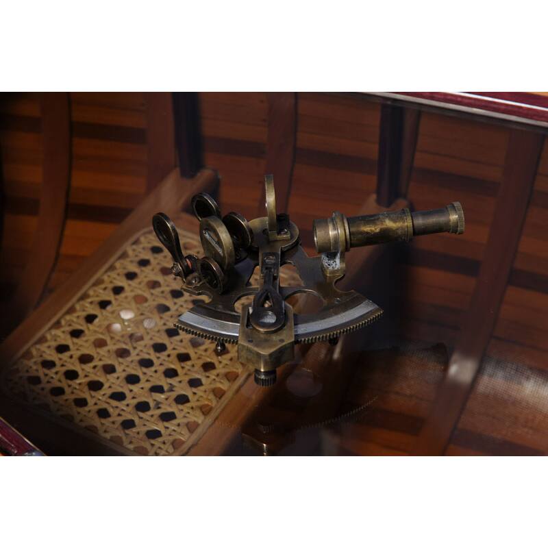 Old Modern Handicrafts Small Nautical Sextant with Leather Case
