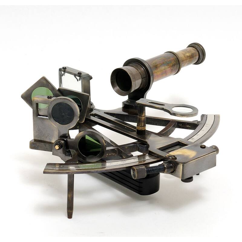 Old Modern Handicrafts Small Nautical Sextant with Leather Case