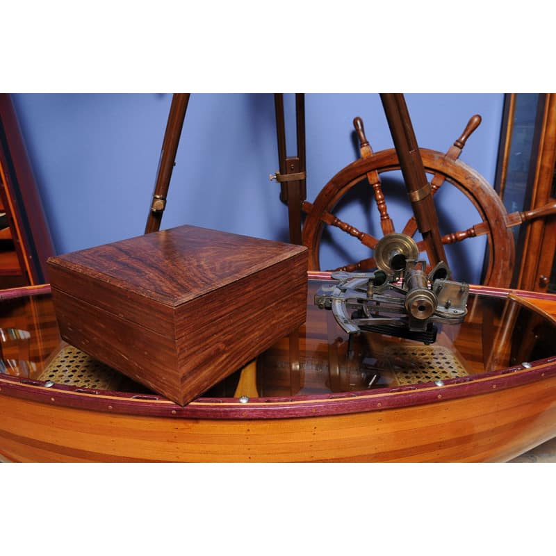 Old Modern Handicrafts Large Nautical Sextant with Wooden Case