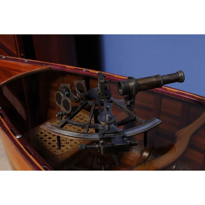 Old Modern Handicrafts Large Nautical Sextant with Wooden Case