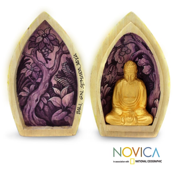 Handcrafted Crocodile Wood 'Hidden Buddha' Sculpture (Indonesia) Novica Statues & Sculptures