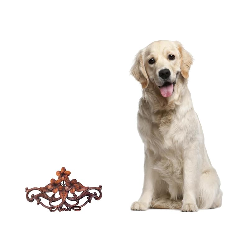 Handmade Suar Wood Frangipani Garland Wall Sculpture (Indonesia) - Brown