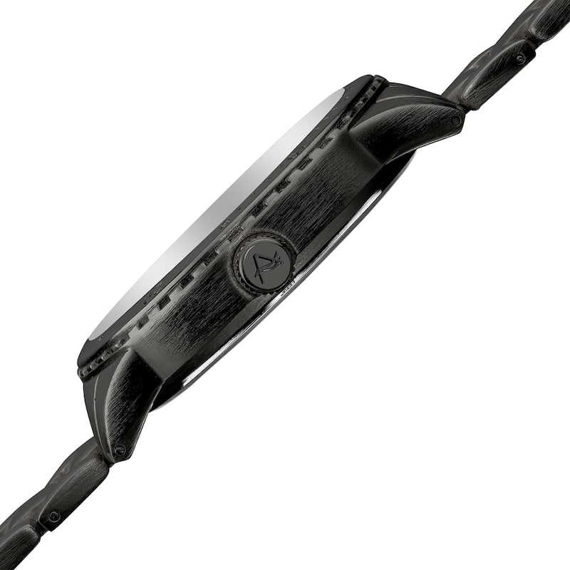August Steiner Men's Quartz Multifunction Black Bracelet Watch - silver