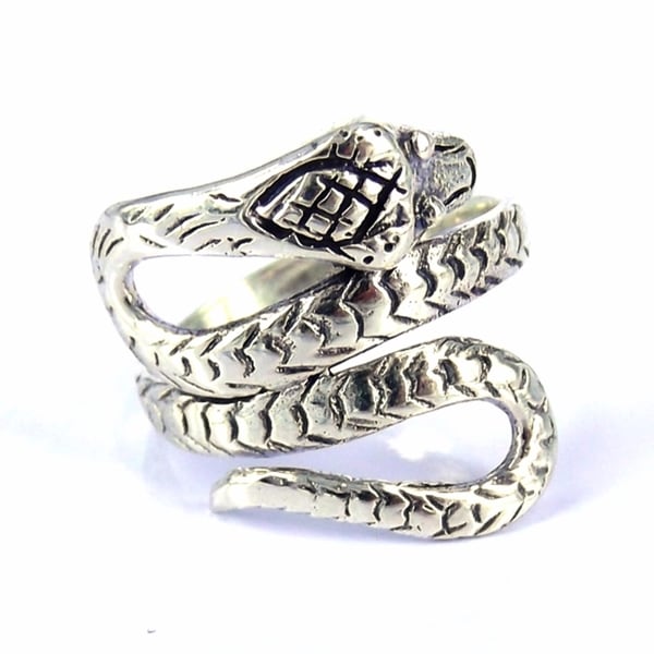 Handmade Cobra Snake Coil Wrap Around .925 Sterling Silver Ring ...