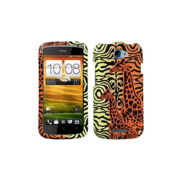 MYBAT Orange Giraffe Pair Phone Case Cover for HTC One S Eforcity Cases & Holders