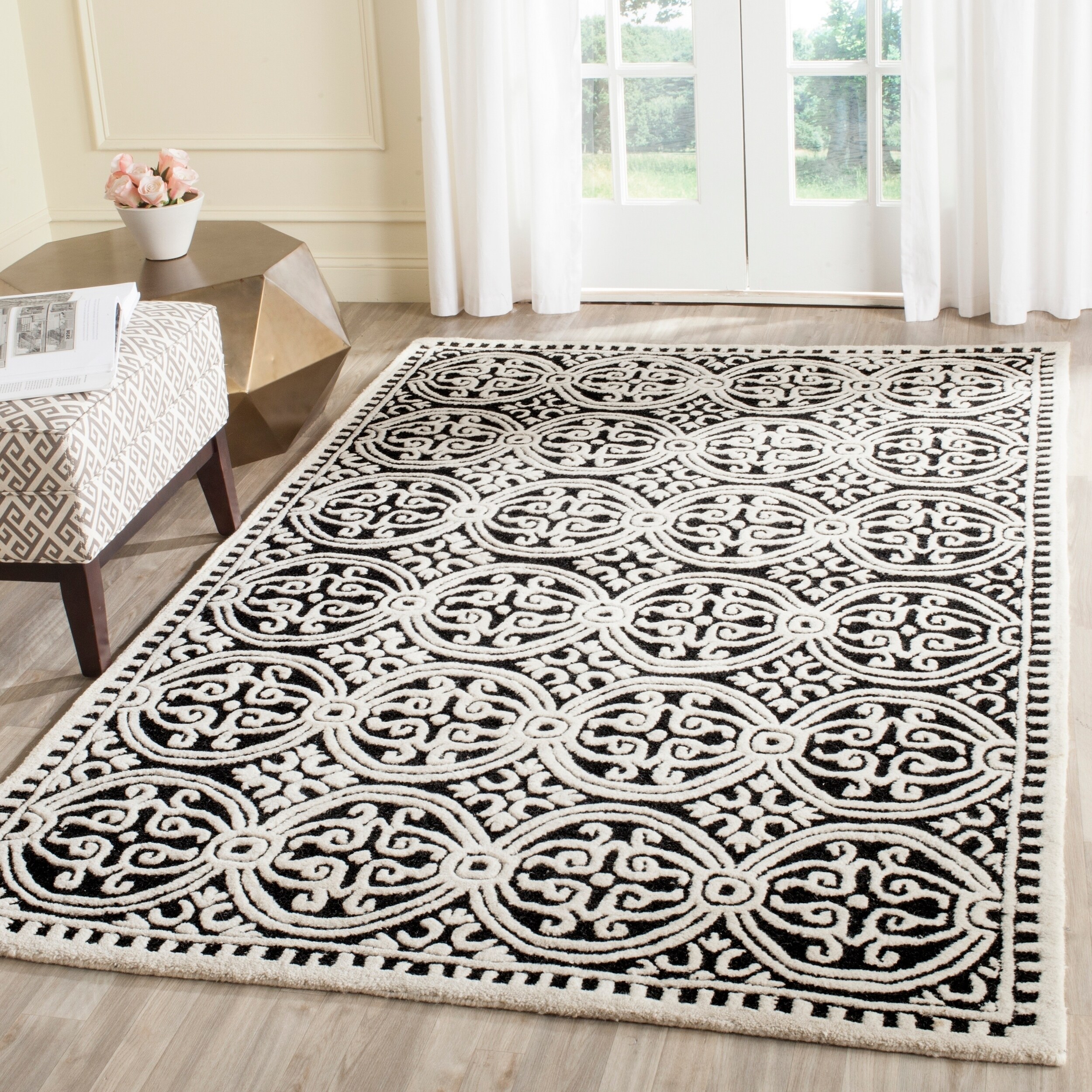 Shop Safavieh Handmade Cambridge Moroccan Black/ Ivory Rug - 9' x 12