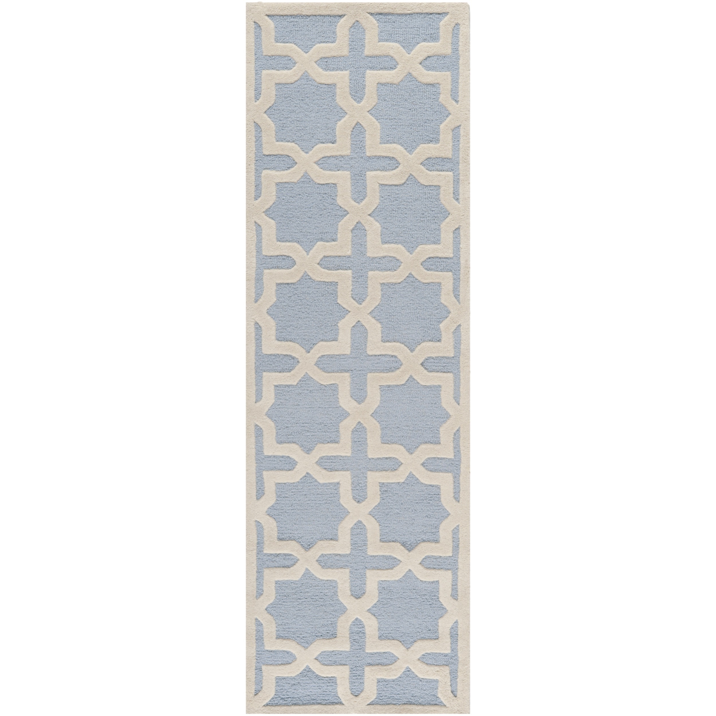 Safavieh Handmade Moroccan Cambridge Light Blue Wool Rug (26 X 8)