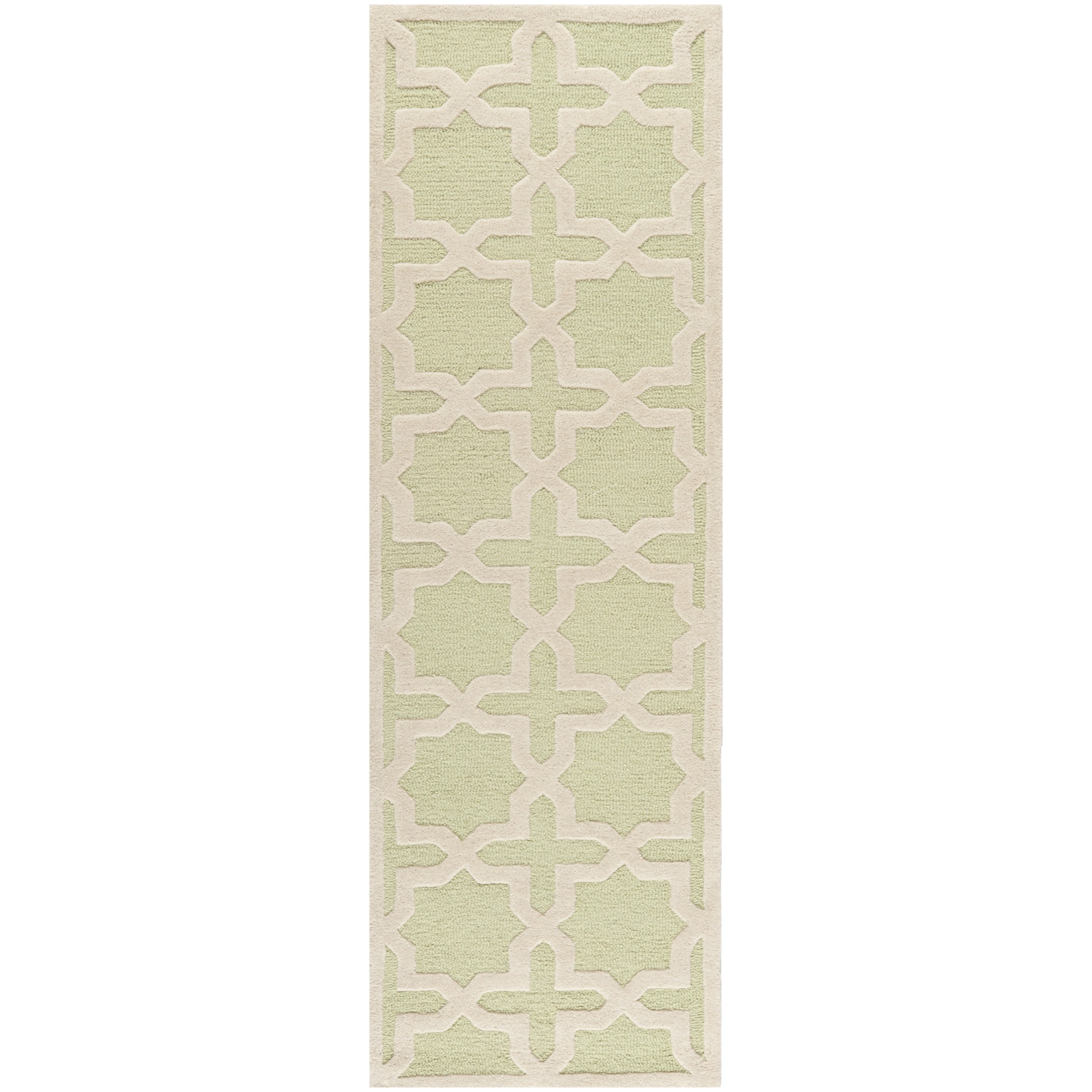 Safavieh Handmade Cambridge Moroccan Light Green Geometric Wool Rug (26 X 12)