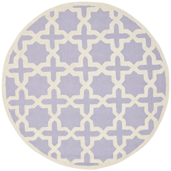 Safavieh Handmade Moroccan Cambridge Lavender Wool Rug (6' Round) Safavieh Round/Oval/Square