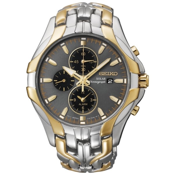 SEIKO Men's Solar Chronograph Gold Two-Tone Watch - 15145338 ...