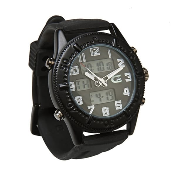 Croton Men's Analogue/ Digital Black Rubber Strap Watch Croton Men's Croton Watches