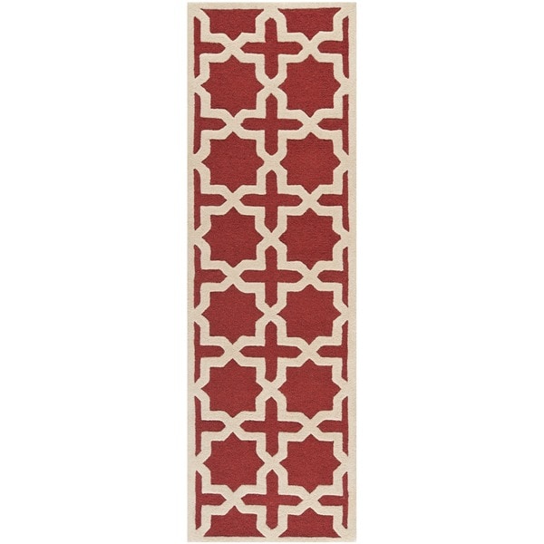 Safavieh Handmade Moroccan Cambridge Rust Wool Rug (2'6 x 10')