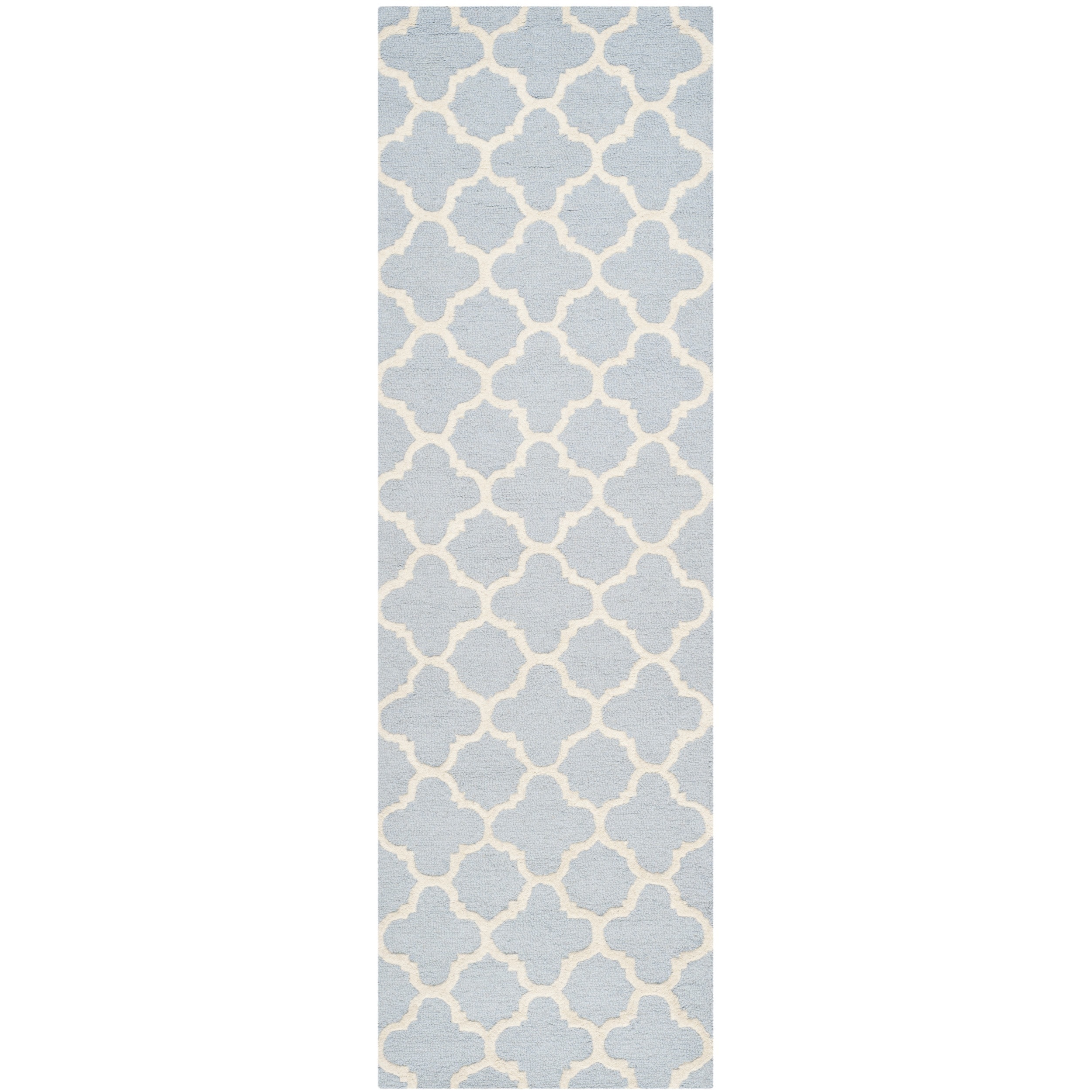 Safavieh Handmade Moroccan Cambridge Light Blue Wool Rug (26 X 8)