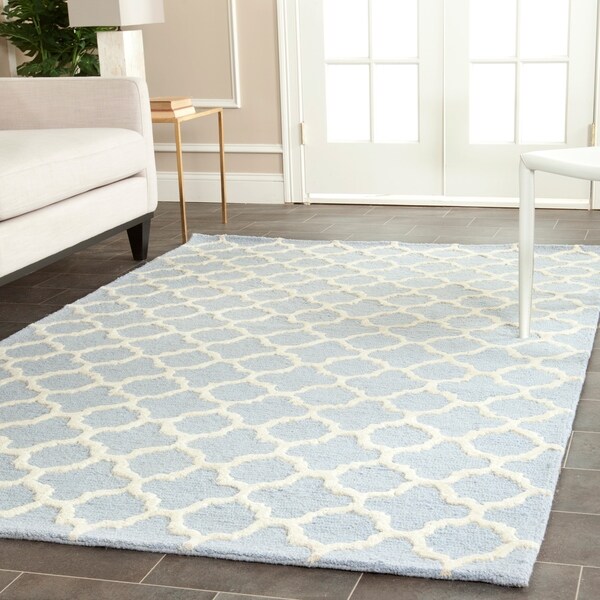 Safavieh Handmade Moroccan Cambridge Light Blue Wool Rug - 9' x 12'