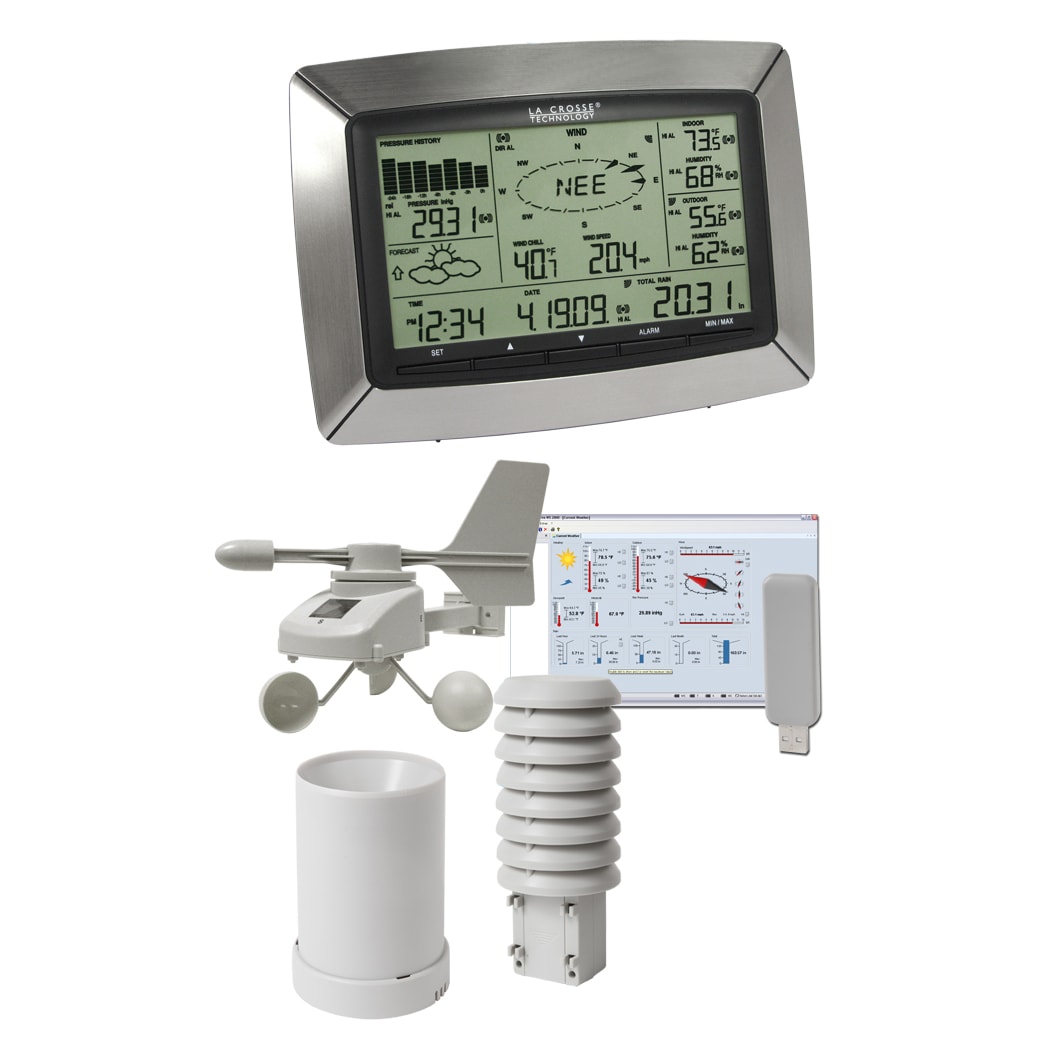 Professional Weather Display Unit With Solar Wind Sensor