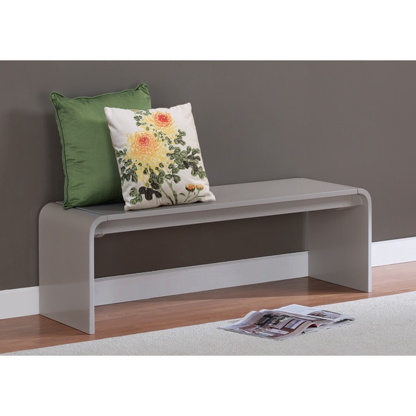 Shop Contemporary Grey Wood Bench - Overstock - 7749282