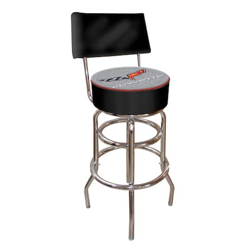 Officially Licensed GM Corvette Padded Bar Stool with Back
