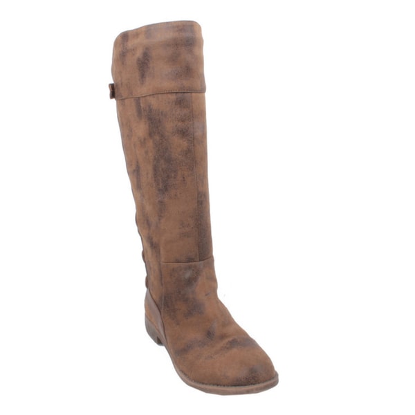 Elegant by Beston Women's 'Jency 3' Taupe Knee high Riding Boots Elegant Boots