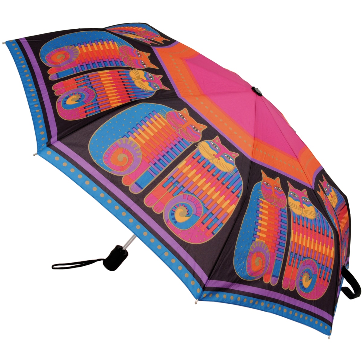 Laurel Burch Laurel Burch Rainbow Cat Cousins Compact Umbrella Multi Size L