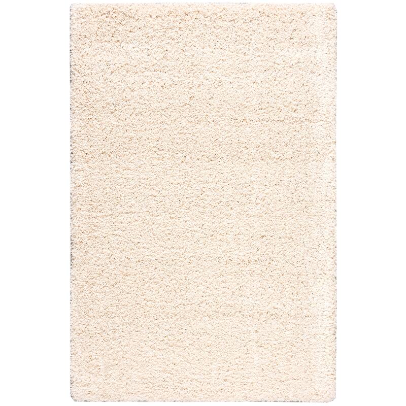 Nourison Amore Shag Area Rug - Modern & Contemporary/Shag - Cream - Solid - 5' x 8' - Rectangle - Olefin/Synthetic/Polypropylene - 5'3" x 7'5" - Beige