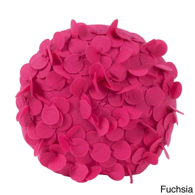 Round Flower 13-inch Decorative Throw Pillow