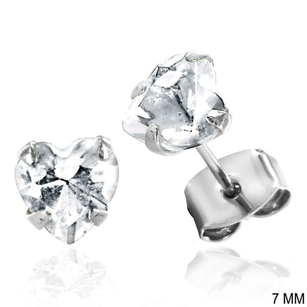 heart shaped cubic zirconia earrings