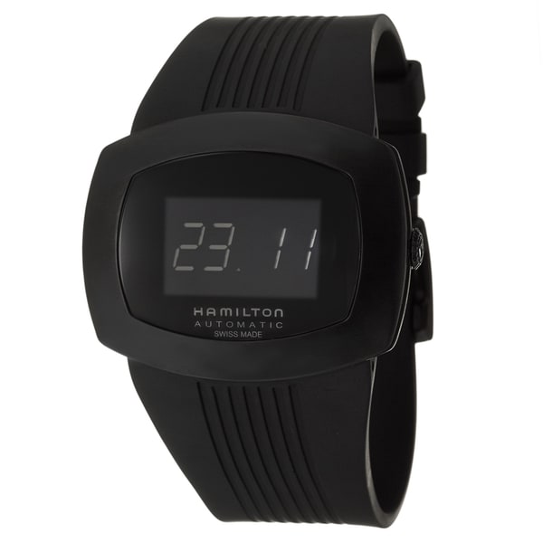 Hamilton Mens Pulsomatic Black Stainless Steel Digital Watch