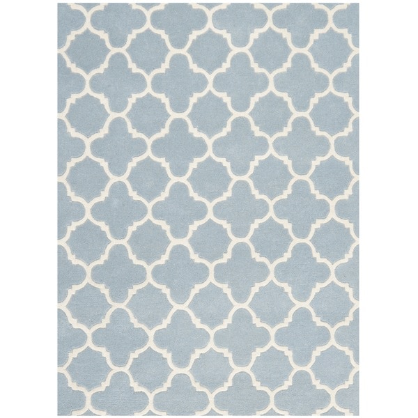Safavieh Handmade Moroccan Chatham Blue Wool Rug (8' x 10')
