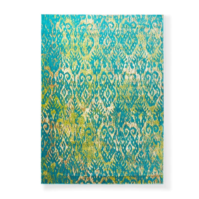 Alexander Home Lagoon Modern Damask Ikat Area Rug