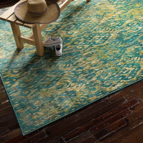 Laurent Teal/ Multi Rug (52 x 77)