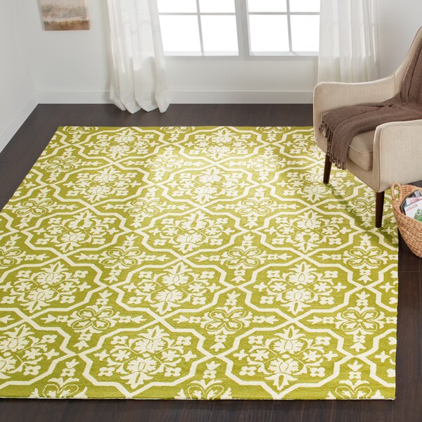 Hand-hooked Indoor/ Outdoor Capri Peridot Rug - 7'6 x 9'6