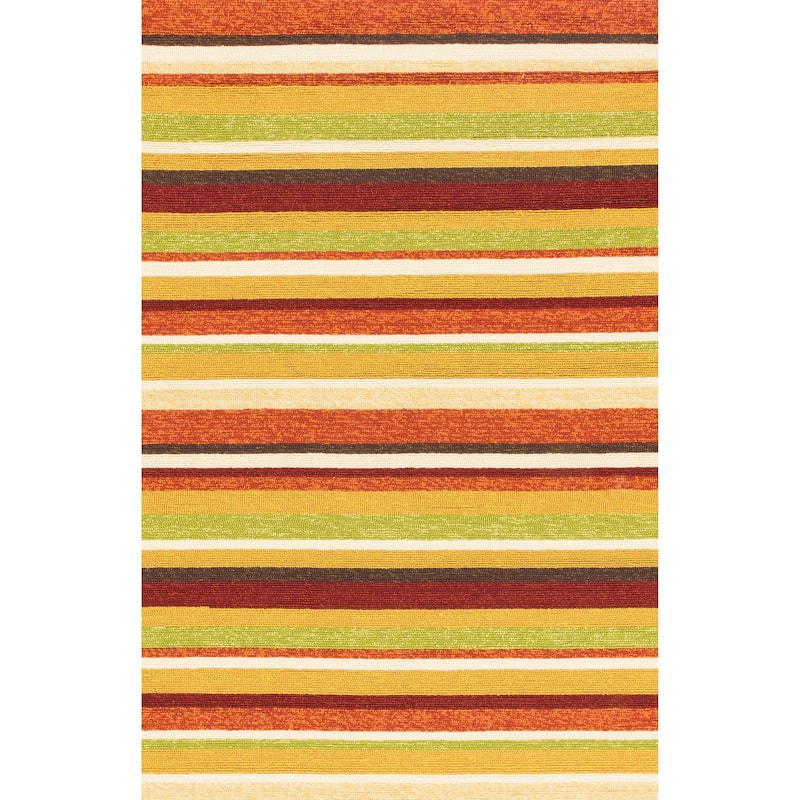 Alexander Home Capri Sunset Stripe Hand-hooked Indoor/ Outdoor Rug