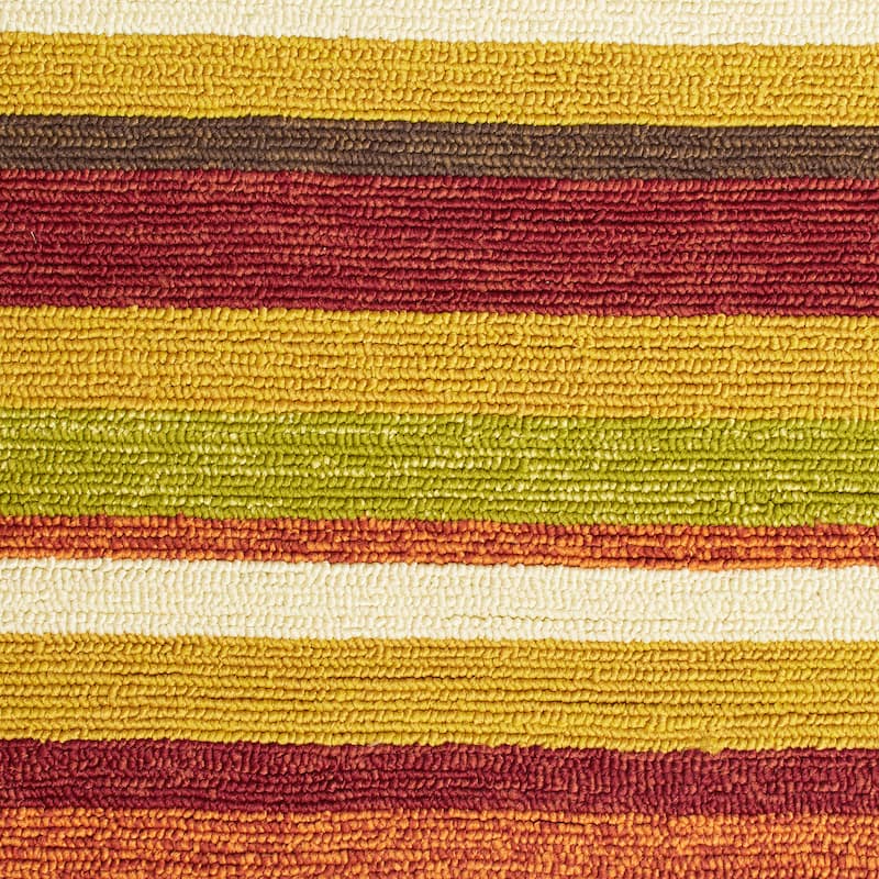 Alexander Home Capri Sunset Stripe Hand-hooked Indoor/ Outdoor Rug
