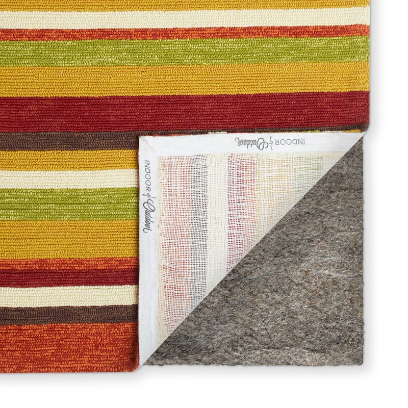 Alexander Home Capri Sunset Stripe Hand-hooked Indoor/ Outdoor Rug