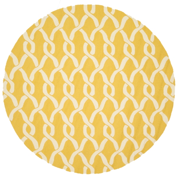 Hand hooked Indoor/ Outdoor Capri Gold Rug (710 Round)  