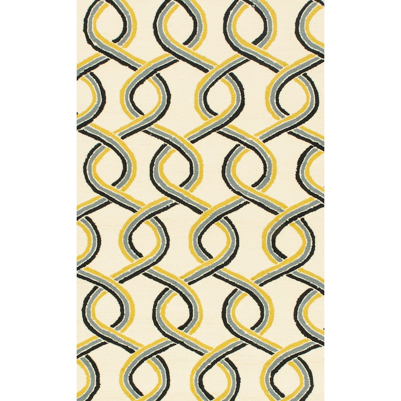 Alexander Home Capri Geometric Hand-hooked Indoor/ Outdoor Rug
