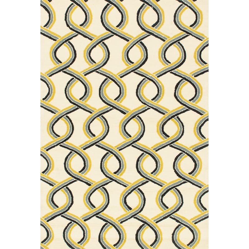Alexander Home Capri Geometric Hand-hooked Indoor/ Outdoor Rug
