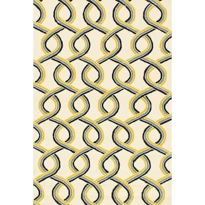 Alexander Home Capri Geometric Hand-hooked Indoor/ Outdoor Rug