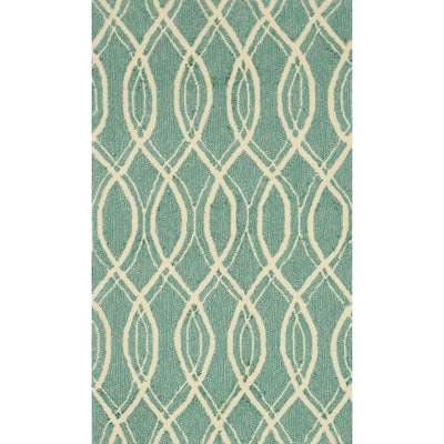Alexander Home Capri Geometric Links Hand-hooked Indoor/ Outdoor Rug