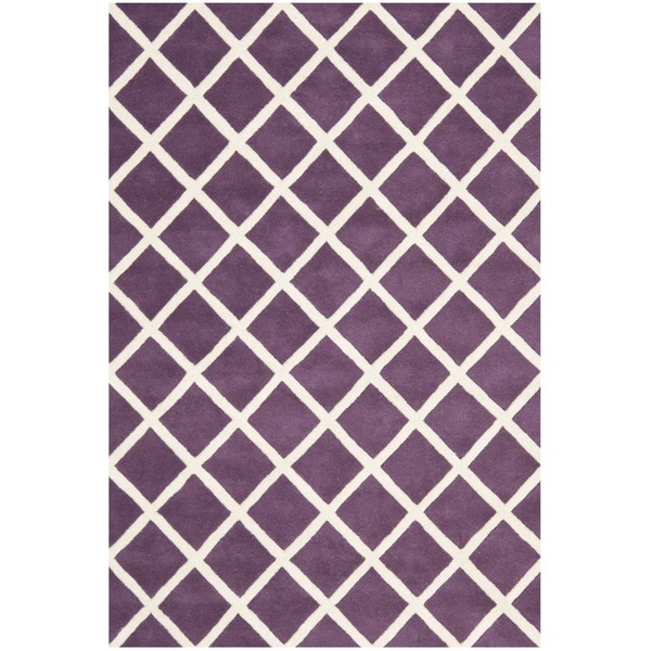 Safavieh Handmade Moroccan Chatham Purple Wool Rug (4' x 6') Safavieh 3x5   4x6 Rugs