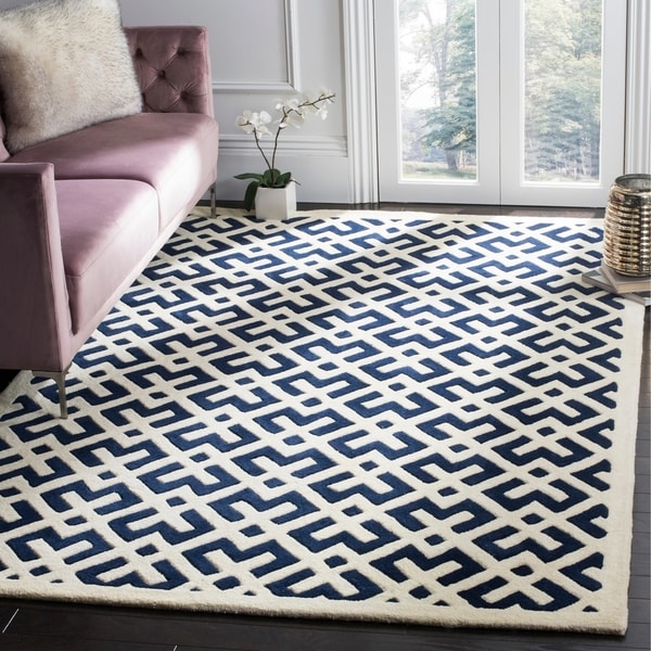Safavieh Handmade Moroccan Dark Blue Wool Area Rug - 8' x 10'
