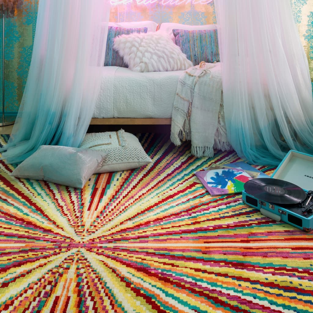 Alexander Home Modern Rainbow Prism Area Rug