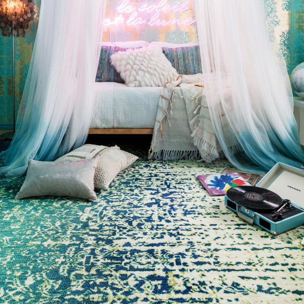 Alexander Home Contemporary Distressed Abstract Area Rug