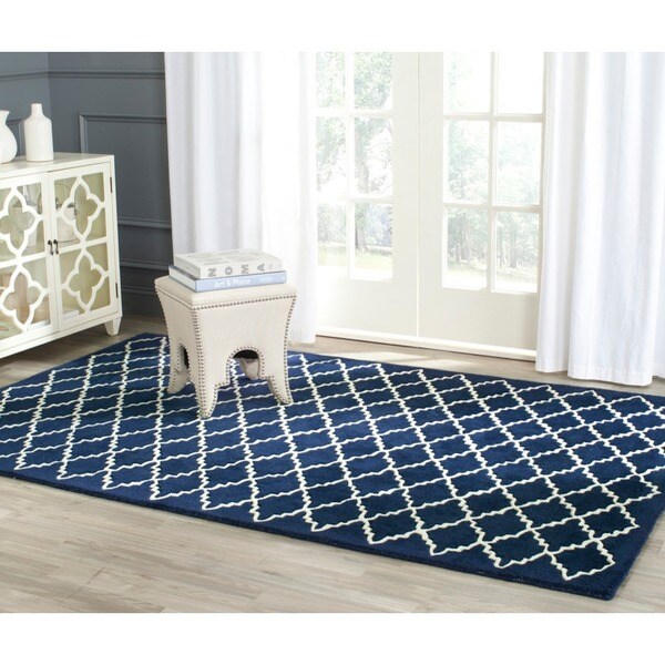 Shop Safavieh Handmade Moroccan Indoor Dark Blue Wool Rug 3' x 5