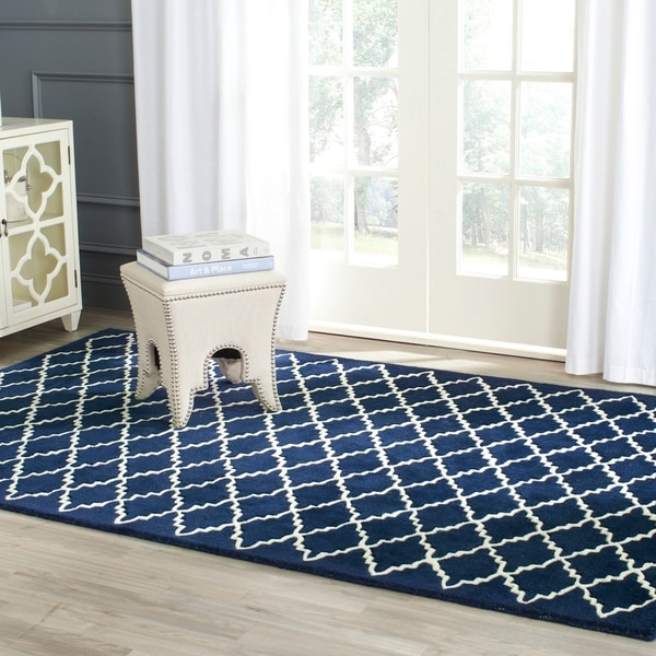 Safavieh Handmade Moroccan Dark Blue Geometric Wool Rug - 8' x 10'