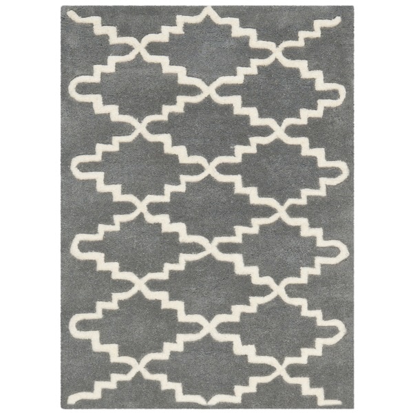 Safavieh Handmade Moroccan Chatham Dark Grey Wool Rug - 2' x 3'